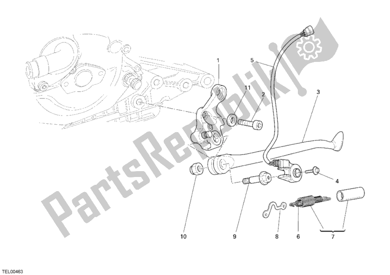 Wszystkie części do Stoisko Z Boku Ducati Monster S4 RS Tricolore USA 998 2008